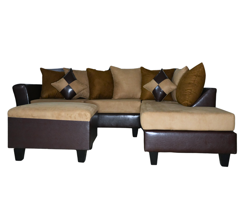 Beige Suede Luxe Lounge Sectional