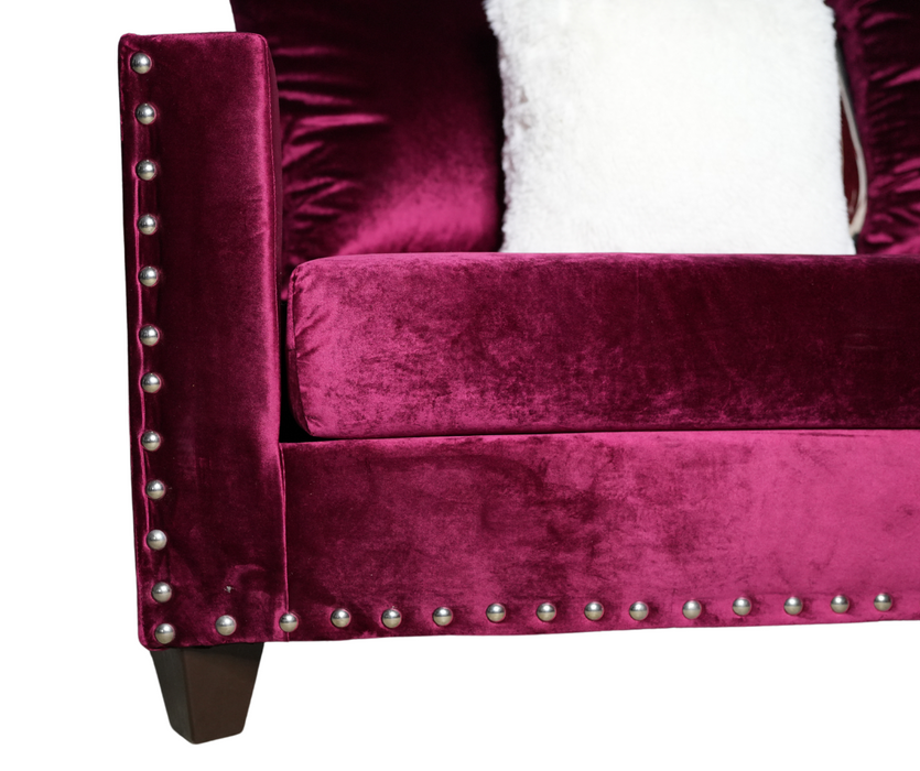 Red Luxe Lounge Velvet Sectional