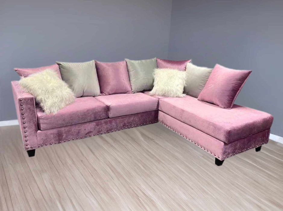 Pink Lux Lounge Velvet Sectional