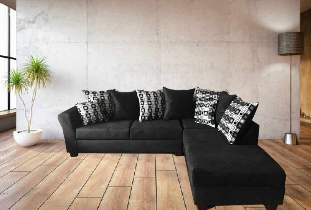 Black and Silver Lux Lounge Sectional