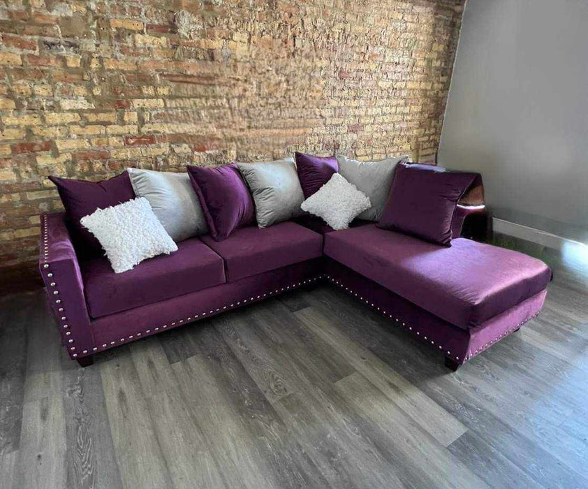 Purple Lux Lounge Velvet Sectional