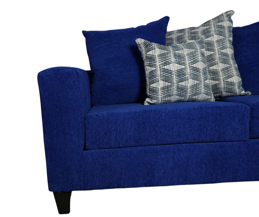 Blue Luxe Lounge Fabric Sectional