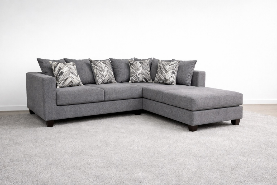 Gray Luxe Lounge Fabric Sectional
