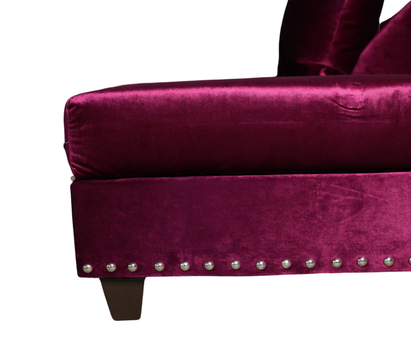 Red Luxe Lounge Velvet Sectional