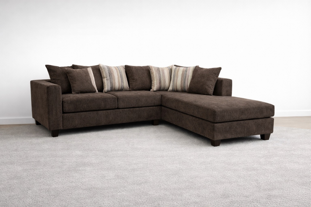 Brown Luxe Lounge Fabric Sectional