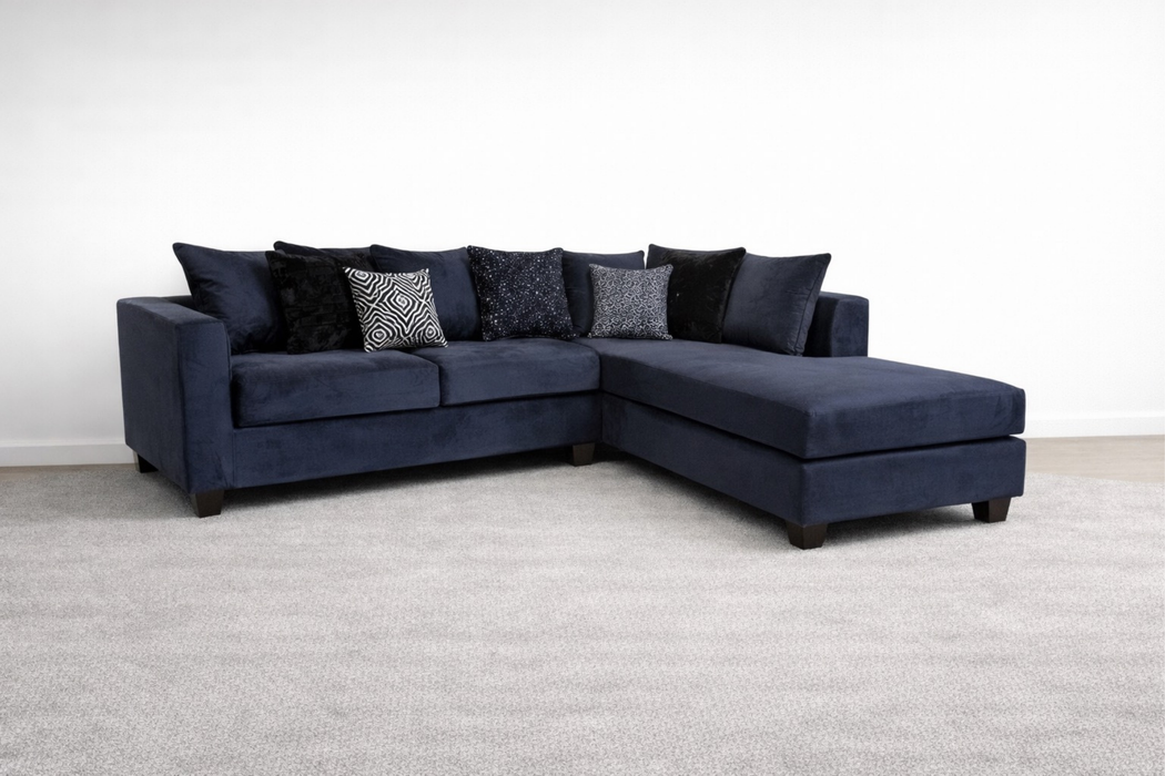 Midnight Navy Luxe Lounge Fabric Sectional