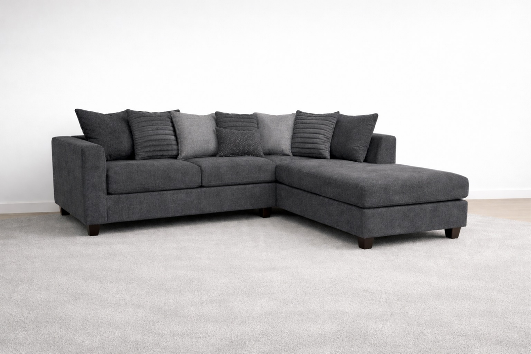 Charcoal Dove Luxe Lounge Fabric Sectional