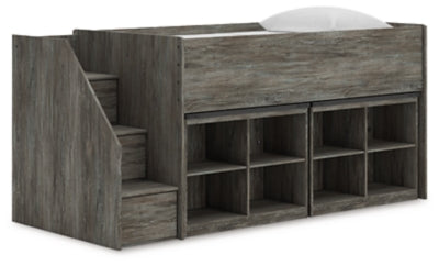 Frandern Loft Bed with Bookcase Storage