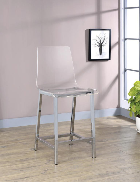 Everyday Contemporary Clear and Chrome Bar Stool