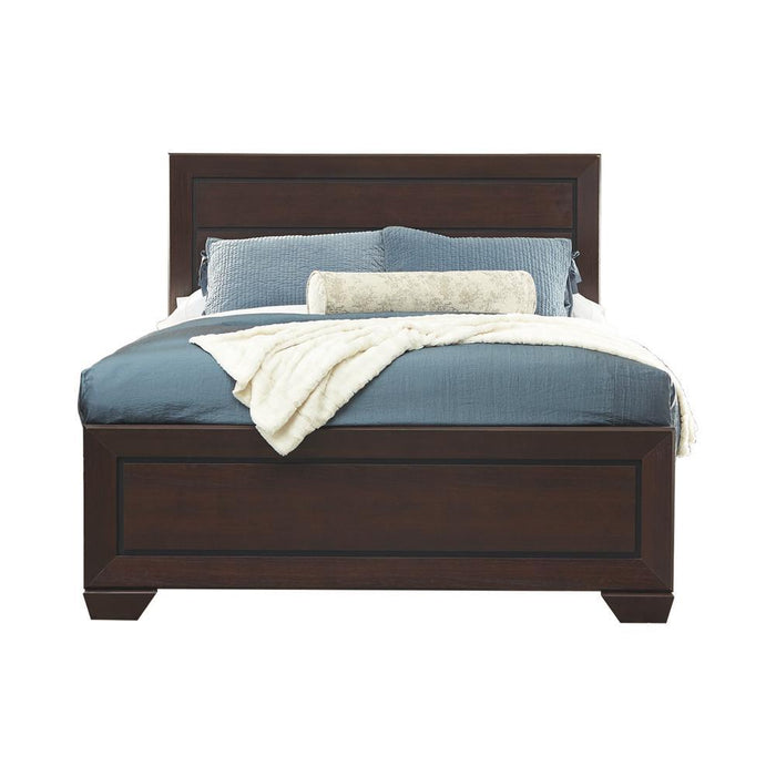 Kauffman California King, Eastren King, & Queen Panel Bed Dark Cocoa