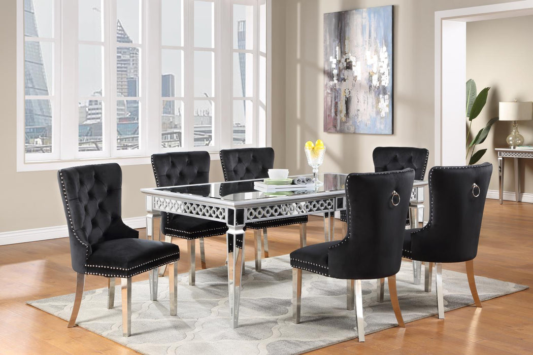 Aurora Echoes Dining Collection with Black Velvet Chairs