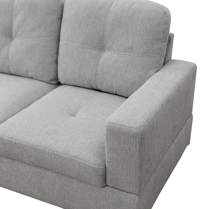 2 pc. Sectional with Ottoman in Off-White Flannel