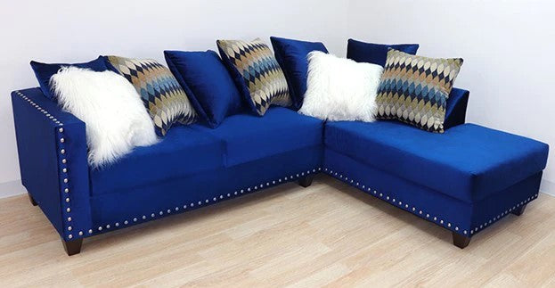 Blue Luxe Lounge Velvet Sectional