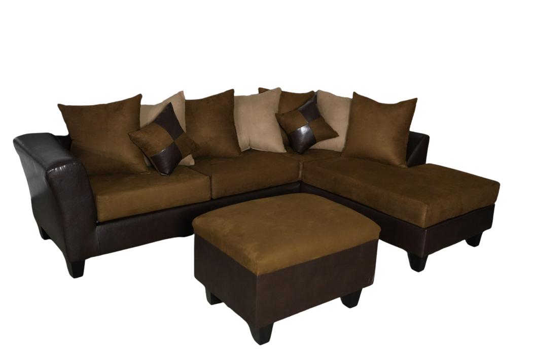 Brown Suede Luxe Lounge Sectional
