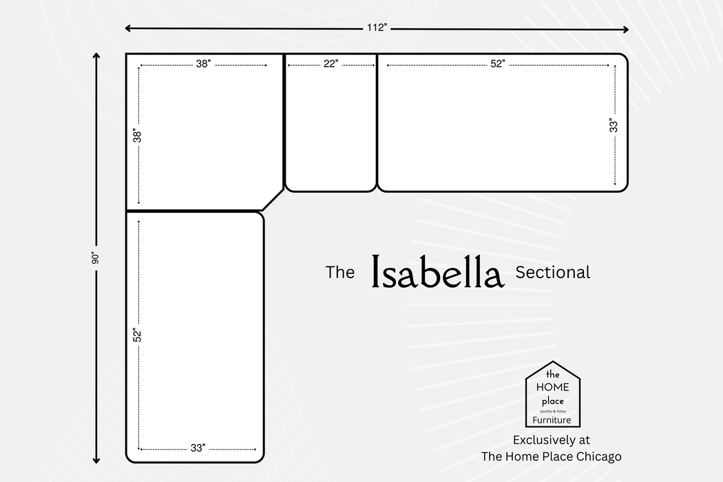 The Isabella Sectional - Ivory Gray