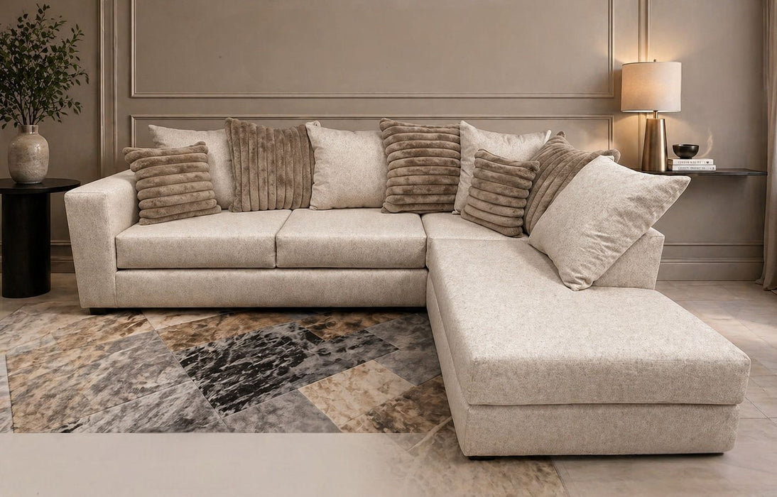 Beige Luxe Lounge Fabric Sectional