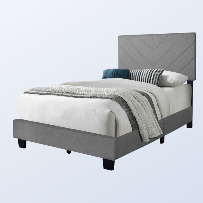 Gray Marley Upholstered Bed- Mattress Package