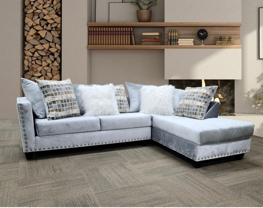 Silver Lux Lounge Velvet Sectional