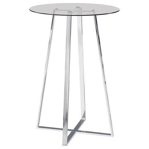 G100026 Contemporary Chrome and Glass Bar Table image