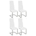 G102310 Contemporary White and Chrome Dining Chair image