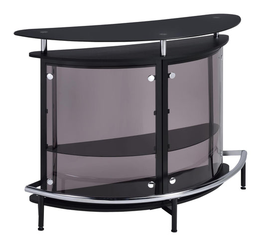 G101065 Contemporary Black Bar Unit with Tempered Glass image
