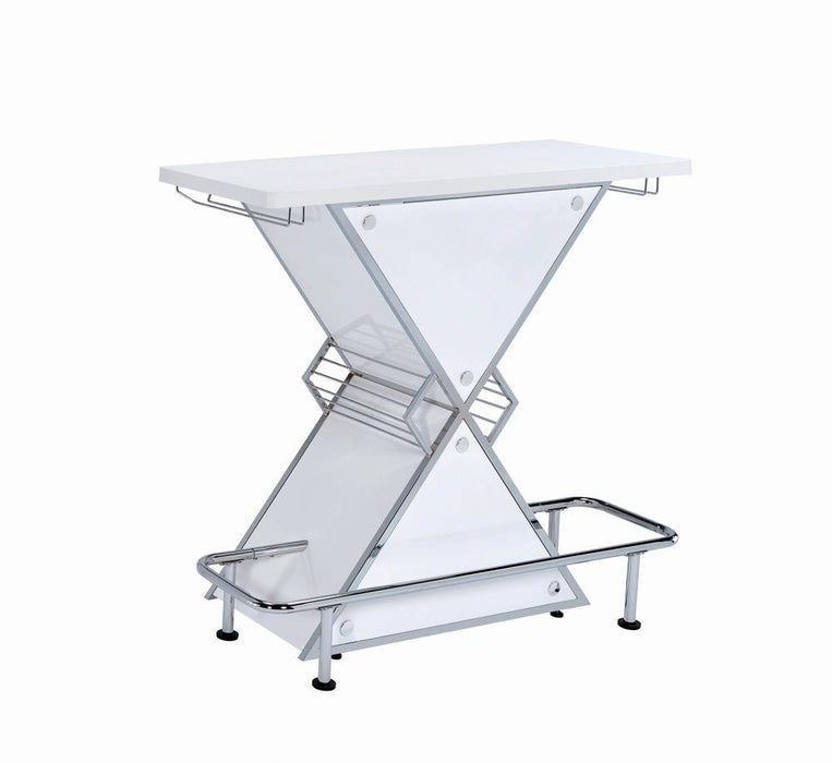 G130078 Contemporary White Stacked Triangle Bar Unit image