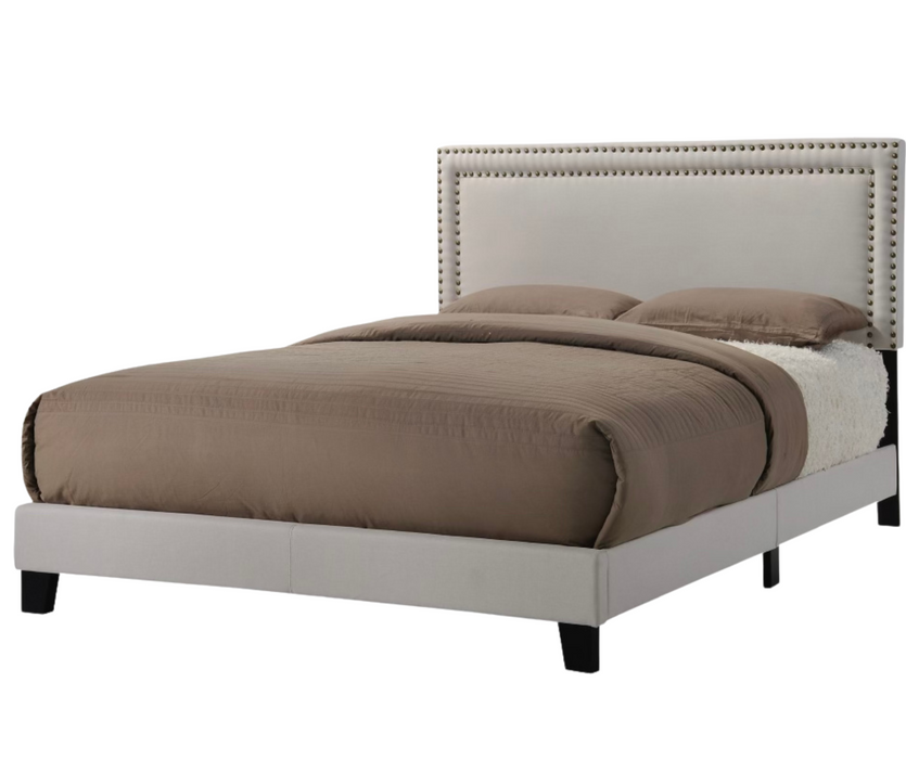 Beige Leili Upholstered Bed- Mattress Package