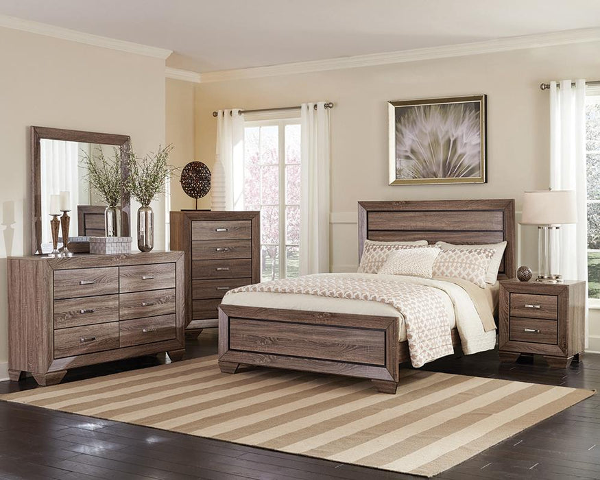 Kauffman Transitional Washed Taupe Queen Four Piece Set image