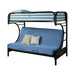 G2253 Contemporary Glossy Black Futon Bunk Bed image
