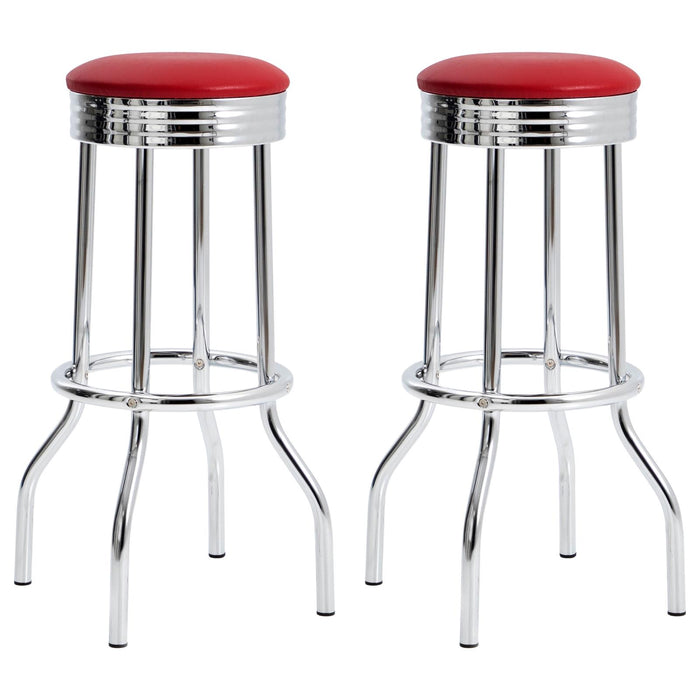 Cleveland Contemporary Red Bar Height Stool image