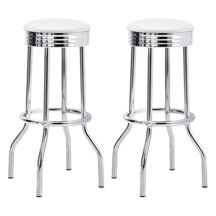 Cleveland Contemporary White Bar Height Stool image