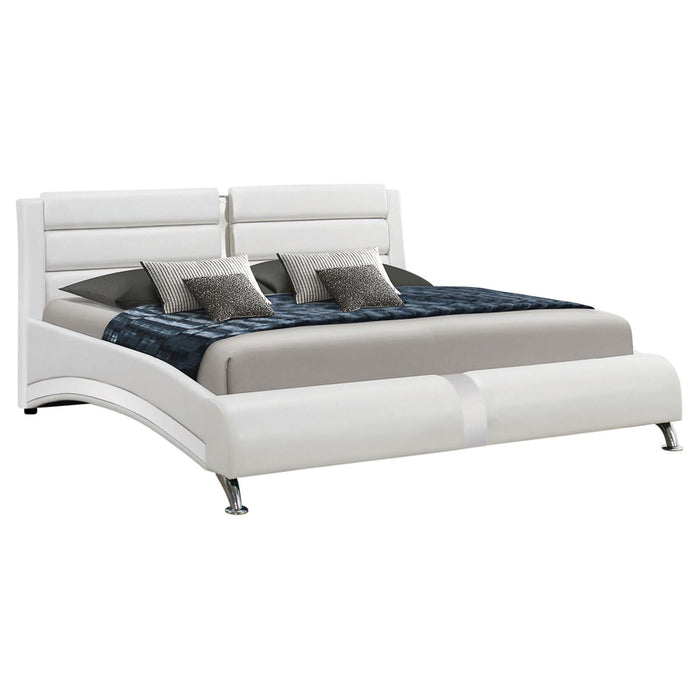 Felicity Contemporary White Upholstered California Bed image