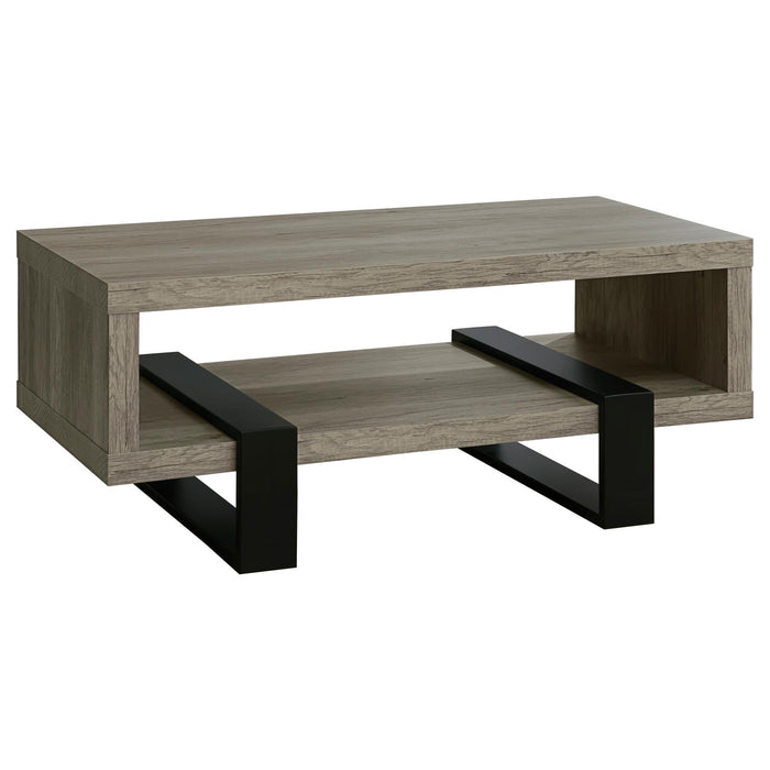 Industrial Grey Driftwood Open Coffee Table image