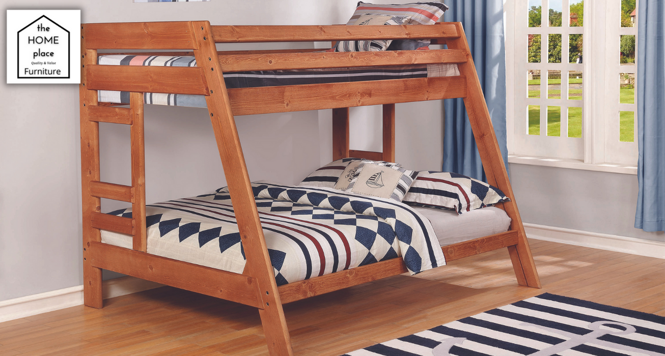 Wrangle Hill Amber Wash Twin-Over-Full Bunk Bed