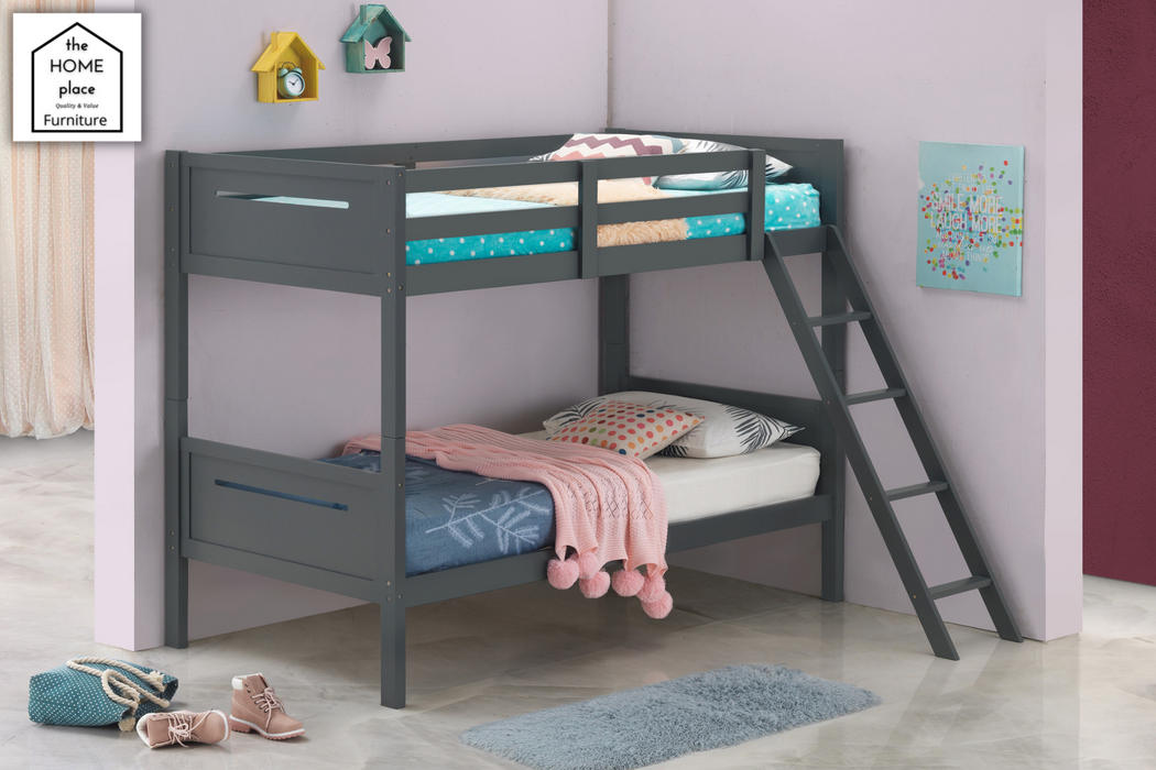 Twin/Twin Bunk Bed Gray