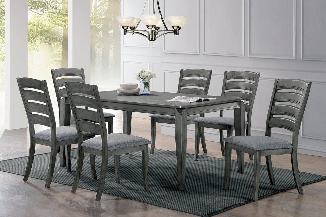Dining Room Set in Natural Distressing Gray Finish