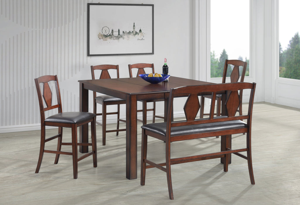 Traditional Pub Dining Set in Cherry Brown Finish