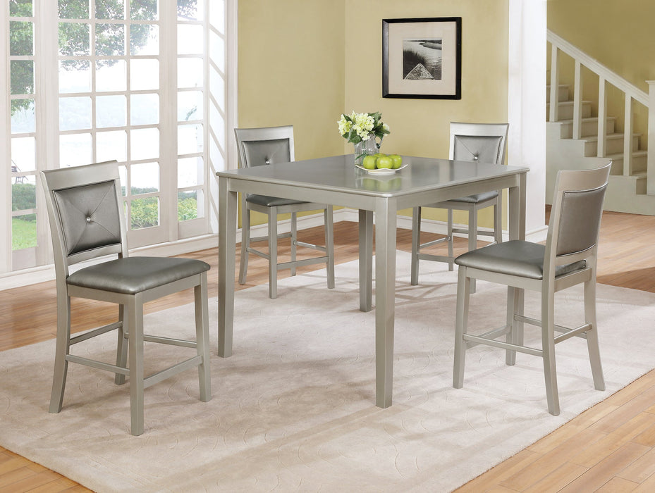 Modern Pub Dining Set in Champagne Finish