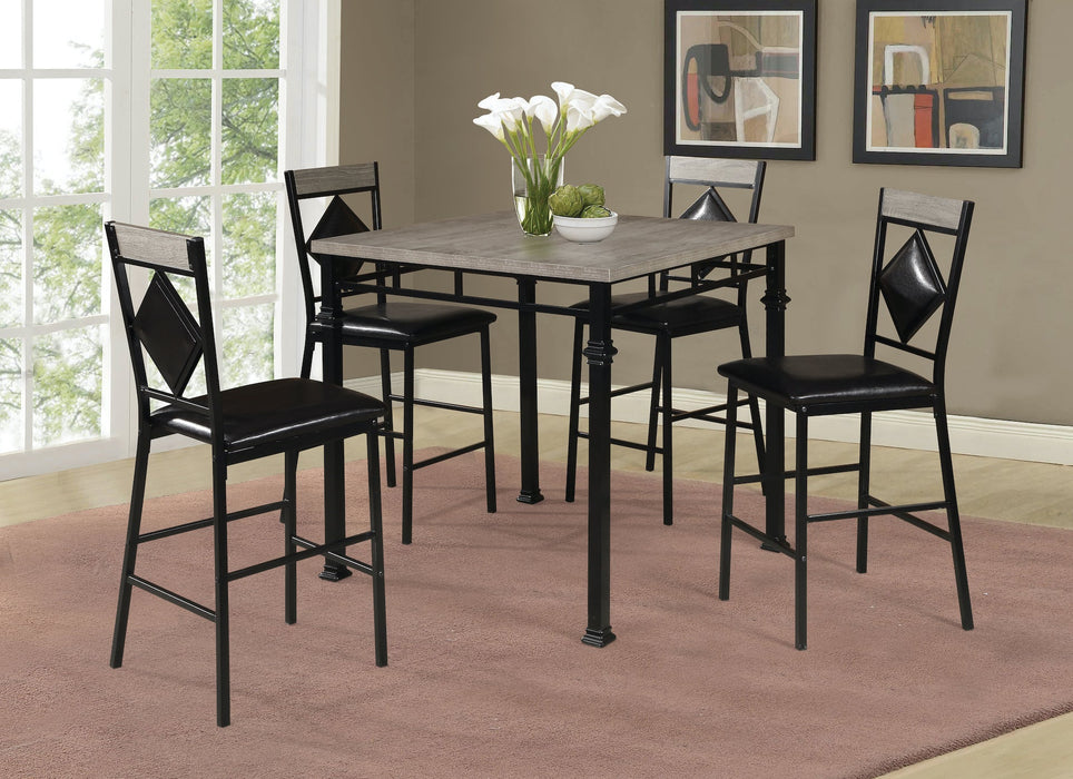 Contemporary Pub Dining Set in Weathered Gray Finish