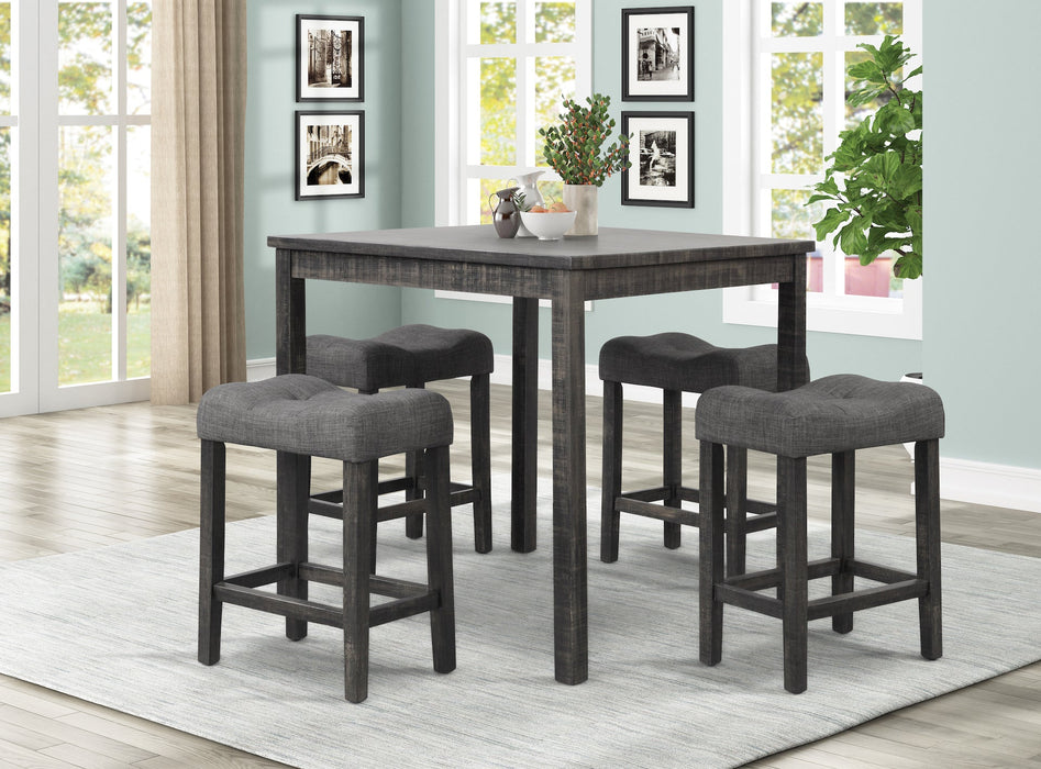 Pub Dining Set in Gray Wheathered Wood Finish
