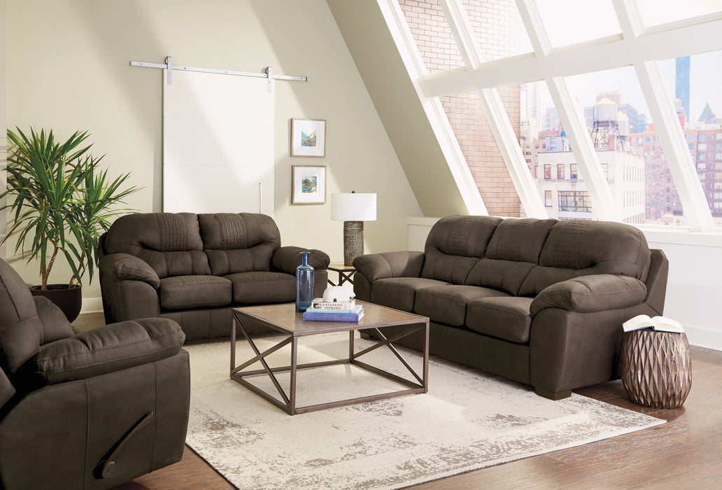 2 pc. Living Room Set in Chocolate Color Soft Leather - Sofa and Loveseat