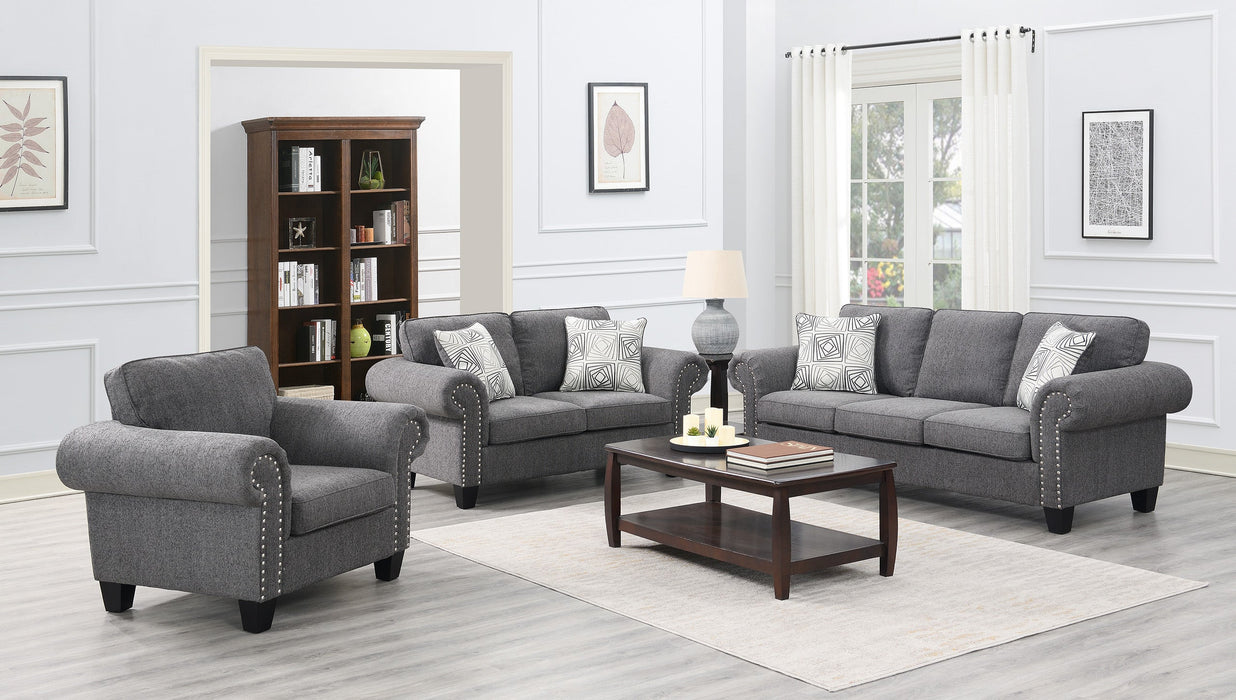 Classic Gray Fabric Living Room Set