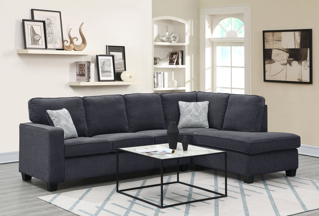 Simple Charcoal Gray 2pc. Sectional