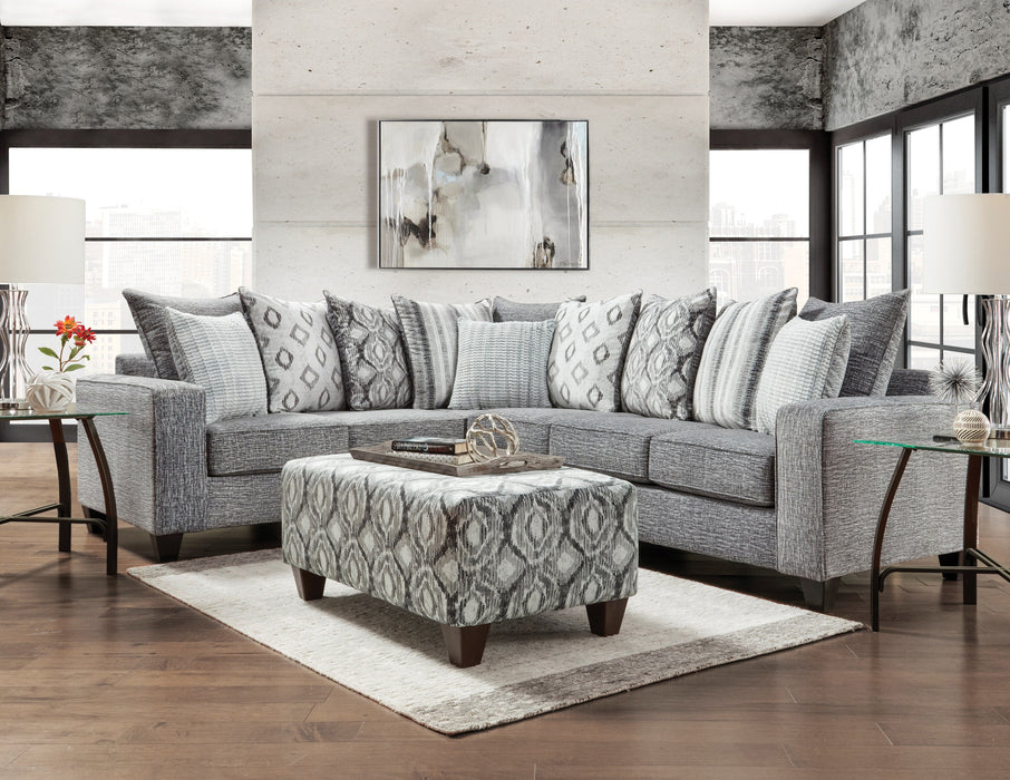 2 pc. Sectional in Gray Fabric