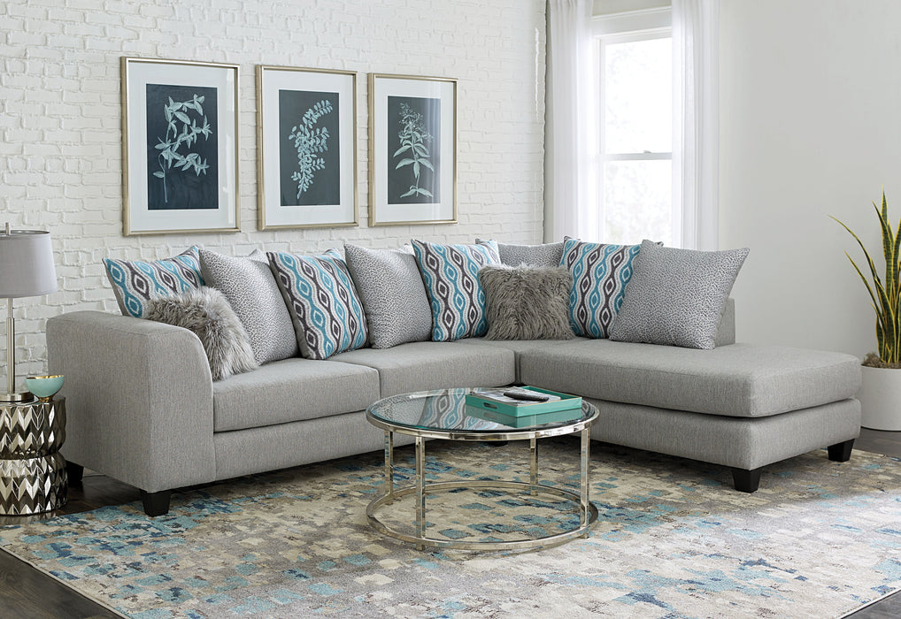 Light Gray Textured Fabric Sectional