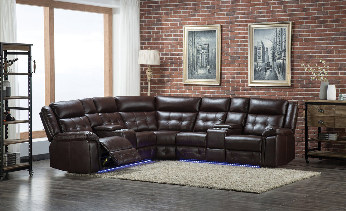 Brown Motion Recliner Sectional