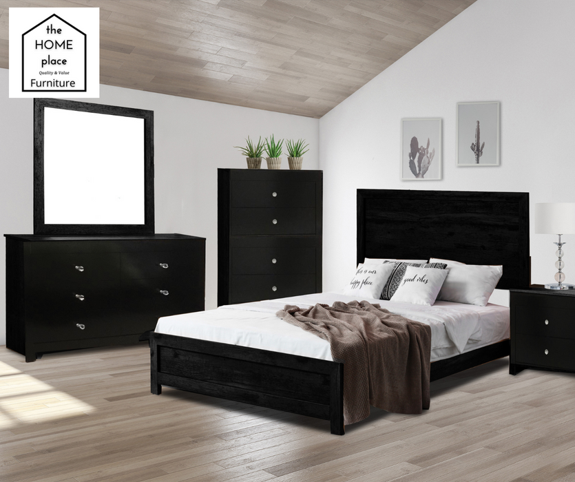 Contemporary Queen Bedroom Set - Bed, Dresser and Mirror