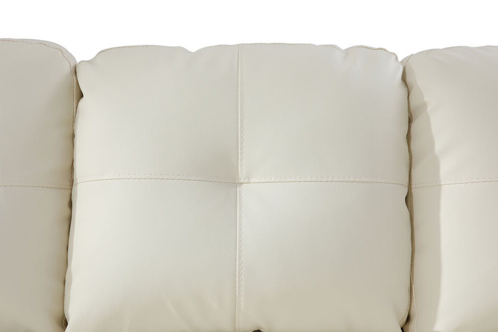2 pc. Sectional with Ottoman in White Leather