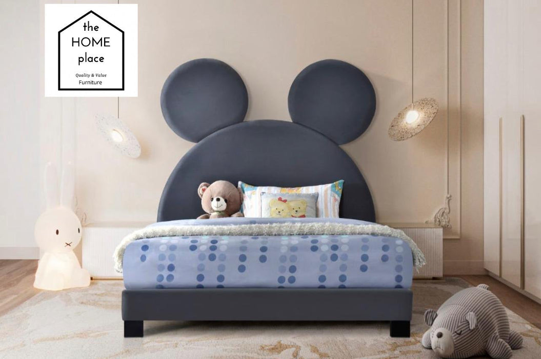 Gray Mickey Mouse Twin Bed